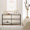 Black Console Table Sofa Hallway Entrance Entryway Display Stand Plant Shelf Living Room Furniture 3 Tiers Tempered Glass Top