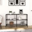 Black Console Table Sofa Hallway Entrance Entryway Display Stand Plant Shelf Living Room Furniture 3 Tiers Tempered Glass Top