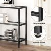 Black Console Table Sofa Hallway Entrance Entryway Display Stand Plant Shelf Living Room Furniture 3 Tiers Tempered Glass Top