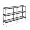 Black Console Table Sofa Hallway Entrance Entryway Display Stand Plant Shelf Living Room Furniture 3 Tiers Tempered Glass Top