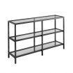 Black Console Table Sofa Hallway Entrance Entryway Display Stand Plant Shelf Living Room Furniture 3 Tiers Tempered Glass Top