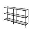 Black Console Table Sofa Hallway Entrance Entryway Display Stand Plant Shelf Living Room Furniture 3 Tiers Tempered Glass Top