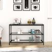 Black Console Sofa Table Hallway Entrance Entryway Display Stand Living Room Furniture Plant Shelf Tempered Glass Top 3 Tiers