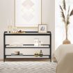 Black Console Sofa Table Hallway Entrance Entryway Display Stand Living Room Furniture Plant Shelf Tempered Glass Top 3 Tiers