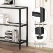 Black Console Sofa Table Hallway Entrance Entryway Display Stand Living Room Furniture Plant Shelf Tempered Glass Top 3 Tiers