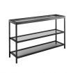 Black Console Sofa Table Hallway Entrance Entryway Display Stand Living Room Furniture Plant Shelf Tempered Glass Top 3 Tiers