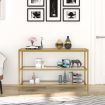 Console Sofa Table Hallway Entrance Entryway Display Stand Plant Shelf Living Room Furniture Tempered Glass Top 3 Tiers