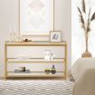 Console Sofa Table Hallway Entrance Entryway Display Stand Plant Shelf Living Room Furniture Tempered Glass Top 3 Tiers