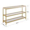 Console Sofa Table Hallway Entrance Entryway Display Stand Plant Shelf Living Room Furniture Tempered Glass Top 3 Tiers