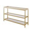 Console Sofa Table Hallway Entrance Entryway Display Stand Plant Shelf Living Room Furniture Tempered Glass Top 3 Tiers