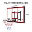 Indoor Basketball Hoop Wall Mounted Backboard Ring System Set Net Door Goals Rim Standard No.7 Balls 110 x 70cm