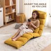Floor Sofa Couch Bed Recliner Lounge Chaise Chair Folding Adjustable with Pillow Pedal Yellow
