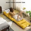 Floor Sofa Couch Bed Recliner Lounge Chaise Chair Folding Adjustable with Pillow Pedal Yellow