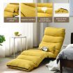 Floor Sofa Couch Bed Recliner Lounge Chaise Chair Folding Adjustable with Pillow Pedal Yellow