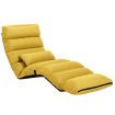 Floor Sofa Couch Bed Recliner Lounge Chaise Chair Folding Adjustable with Pillow Pedal Yellow
