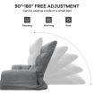 Floor Sofa Recliner Chair Armchair Lounge Chaise Couch Lounger Adjustable Folding Grey