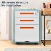 Filing Cabinet 3 Drawers Cupboard Storage Shelves Organizer Bedside Table Wheels J Pull Orange White Office Home