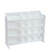 Kids Toy Box Organiser Bookshelf Storage Rack Display Shelf 4 Tier 16 Plastic Bins Drawers Unit White Kidbot