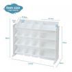 Kids Toy Box Organiser Bookshelf Storage Rack Display Shelf 4 Tier 16 Plastic Bins Drawers Unit White Kidbot