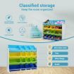 Kids Toy Box Bookshelf Organiser Storage Rack Display Shelf 16 Plastic Bins Drawers Unit Multicolour Kidbot