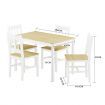 Dining Table Set 4 Chairs Seaters Bench Kitchen Furniture Solid Pine Wood Square Oak White