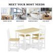 Dining Table Set 4 Chairs Seaters Bench Kitchen Furniture Solid Pine Wood Square Oak White