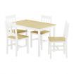 Dining Table Set 4 Chairs Seaters Bench Kitchen Furniture Solid Pine Wood Square Oak White