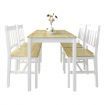 Dining Table Set 4 Chairs Seaters Bench Kitchen Furniture Solid Pine Wood Square Oak White