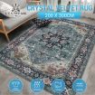 Large Carpet Floor Mat Blue Bedroom Area Rug Living Room Nursery Non Slip Washable Rectangle European Retro Print Velvet