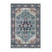 Large Carpet Floor Mat Blue Bedroom Area Rug Living Room Nursery Non Slip Washable Rectangle European Retro Print Velvet