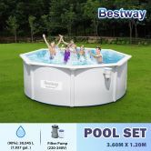Title Bestway Luxury Circular Pool Set Above Ground Swimming Bath Spa 3.60m x 1.20m