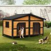 Petscene XL Size Dog Kennel Wooden Puppy Shelter Home Pet House Outdoor 2 Doors