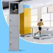 Filing Cabinet Storage Steel Metal Locker 4 Doors Cupboard Organiser Gym School Office Home Lab Dorm Steel Grey