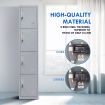 Filing Cabinet Storage Steel Metal Locker 4 Doors Cupboard Organiser Gym School Office Home Lab Dorm Steel Grey
