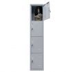 Filing Cabinet Storage Steel Metal Locker 4 Doors Cupboard Organiser Gym School Office Home Lab Dorm Steel Grey