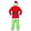 Green Deluxe Monster Costume for Men Santa Suit Set Christmas Outfit Size L for Holiday Cosplay 7PCS