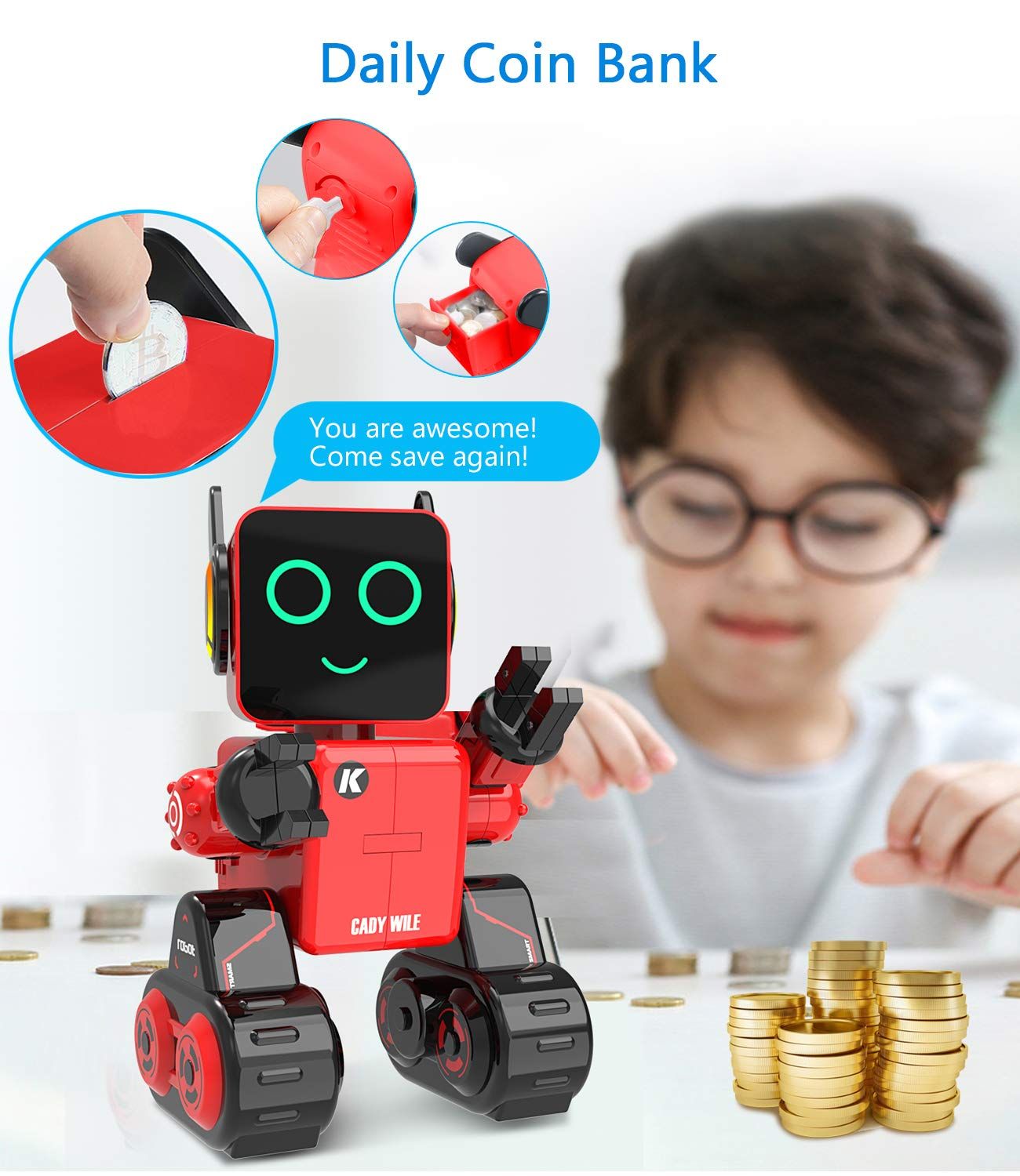 Intelligent Interactive Remote Control Robot Builtin Piggy Bank Educational Robotic Kit for