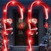2pcs LED Solar Christmas Decorative Candy Cane Sign Light Waterproof Outdoor Pile Light Used for Road Garden Garden Lawn Christmas
