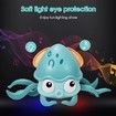 Electric Crawling Octopus Toy with Music LED Light Up Automatically Avoid Obstacles USB Charge for Babies (Green)
