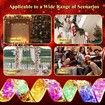 Christmas Ribbon String Lights for Christmas Tree, Battery Operated Decoration for Xmas Party Decorations