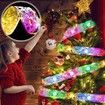 Christmas Ribbon String Lights for Christmas Tree, Battery Operated Decoration for Xmas Party Decorations