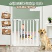Dog Safety Gate Pet Adjustable Safe Fence Barrier Kids Security Guard for Stairs 77cm White