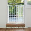 Dog Safety Gate Pet Adjustable Safe Fence Barrier Kids Security Guard for Stairs 77cm White