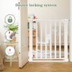 Dog Safety Gate Pet Adjustable Safe Fence Barrier Kids Security Guard for Stairs 77cm White