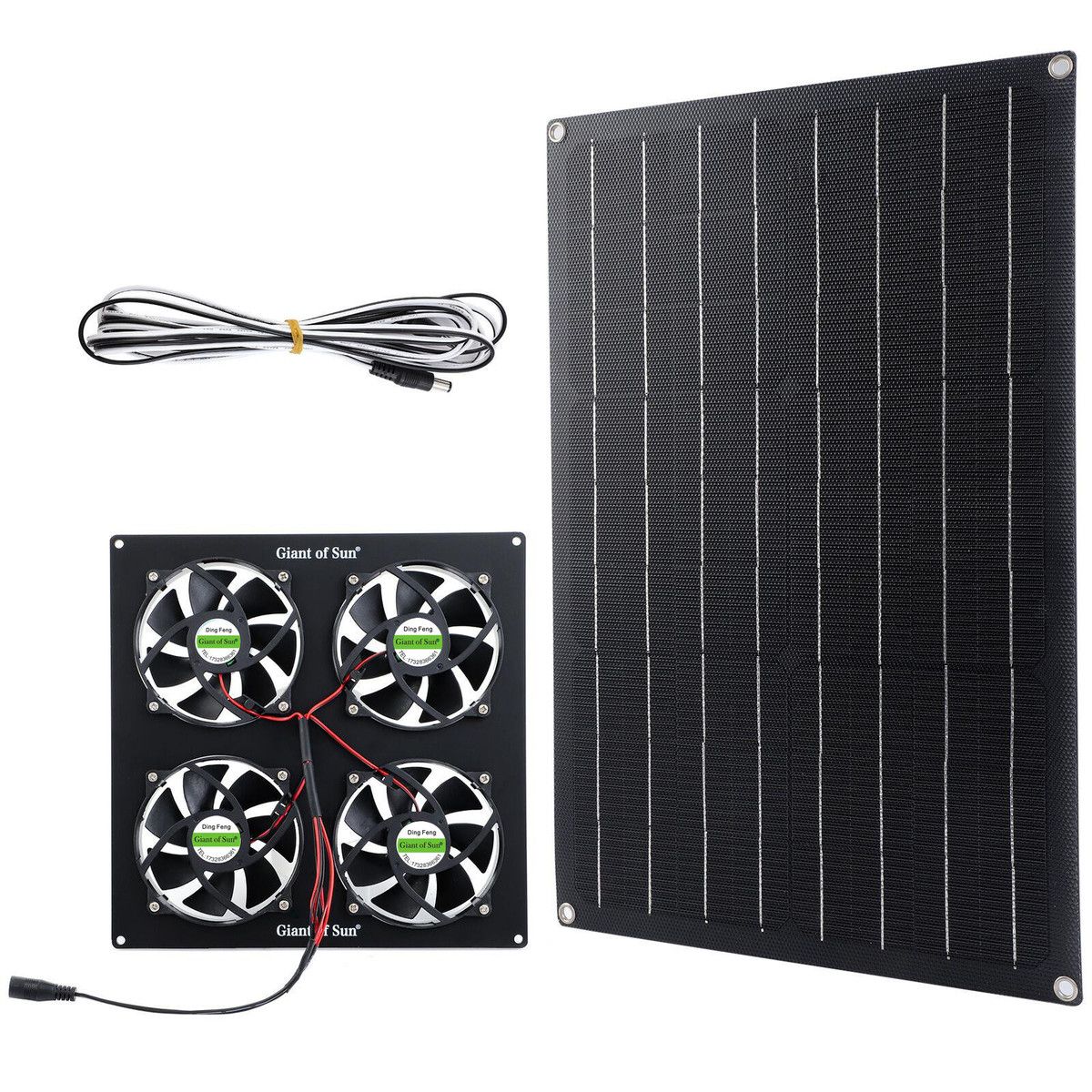 Solar Panel Exhaust Fan 30w Waterproof 4 Ventilators Cable and Switch for Attic Chicken Greenhouse Shed Roof Houses RV
