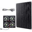 Solar Panel Exhaust Fan 30w Waterproof 4 Ventilators Cable and Switch for Attic Chicken Greenhouse Shed Roof Houses RV