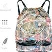 Drawstring Gym Backpack Swim Bag Yogo Bags Waterproof Draw String Sackpack Beach Sport for Girls Boys Swiming (Gray)