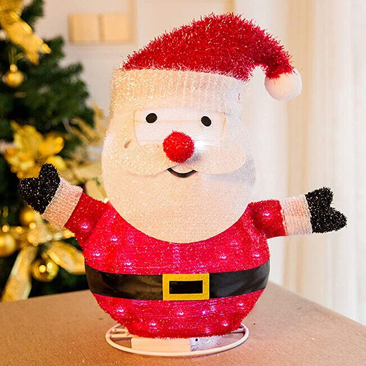 Christmas LED Lighted Santa Claus, Retractable and Collapsible for Indoor Outdoor Christmas Party 50CM (Santa)