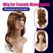 Wavy Curly Wig Hair Long Fake Brown for Women Female Mannequin False Synthetic Fibre 50CM