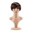 Short Straight Wig Hair Brown Fake False Synthetic Fibre for Men Mannequin 20CM